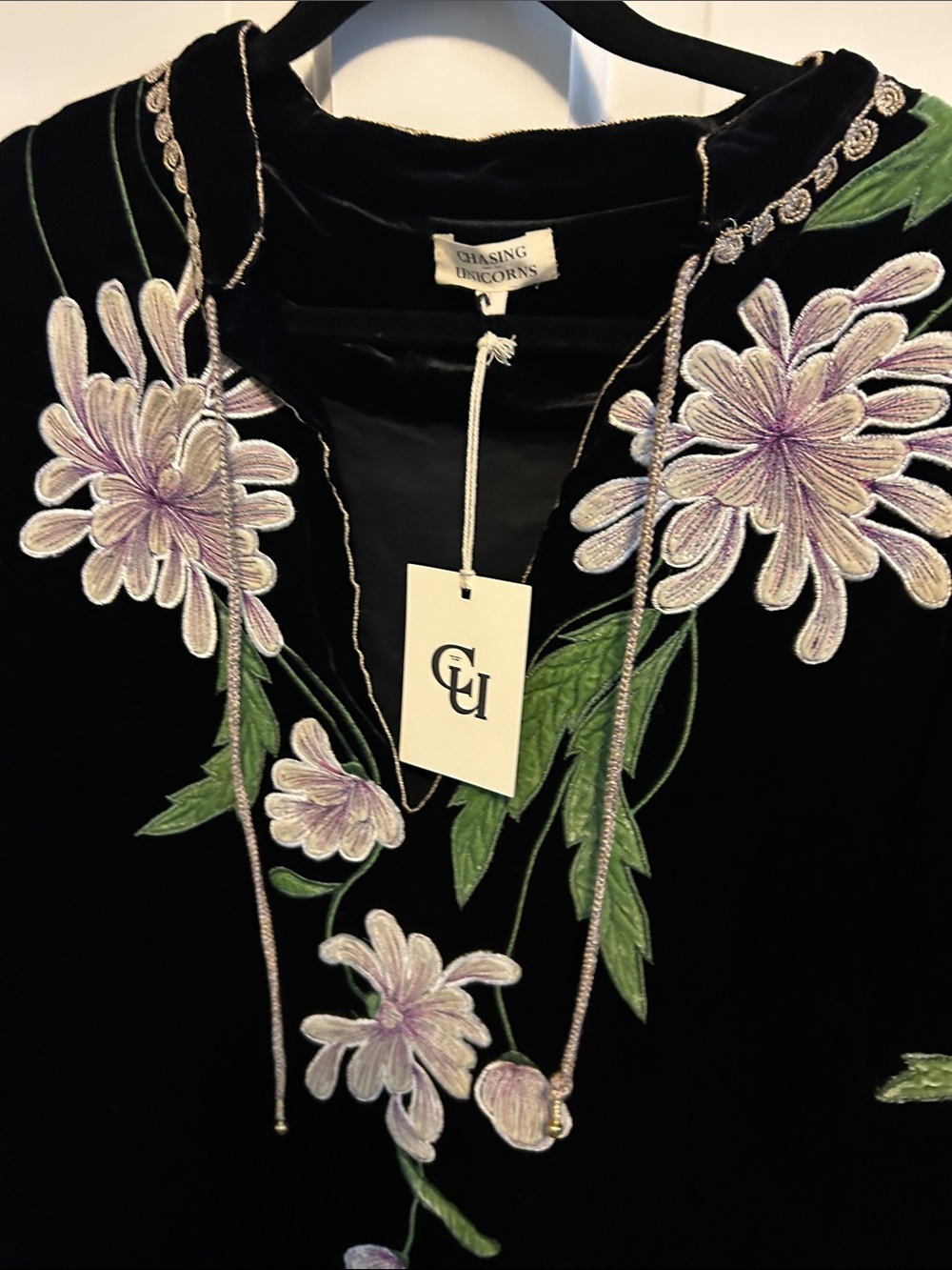 🌼CU Purple Haze embroidered Velvet Tunic L - Picture 6 of 12
